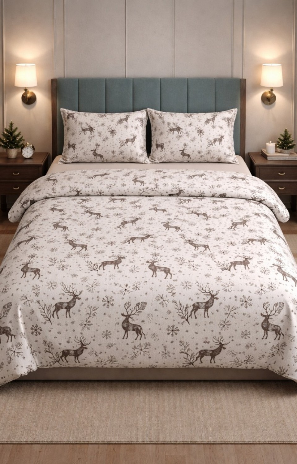 Çift Kişilik Pamuklu 7 Parça Kutulu Nevresim Takımı 