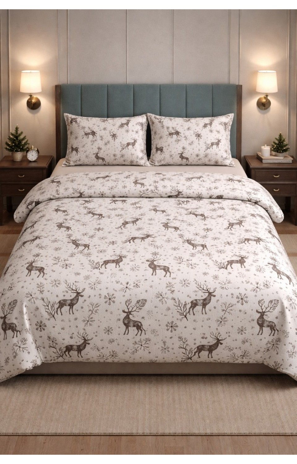 Çift Kişilik Pamuklu 7 Parça Kutulu Nevresim Takımı 