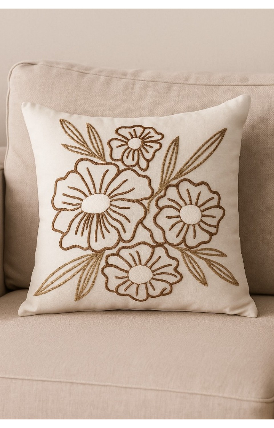 2'li Punch Nakışlı 45x45 cm Kırlent Kılıfı 1