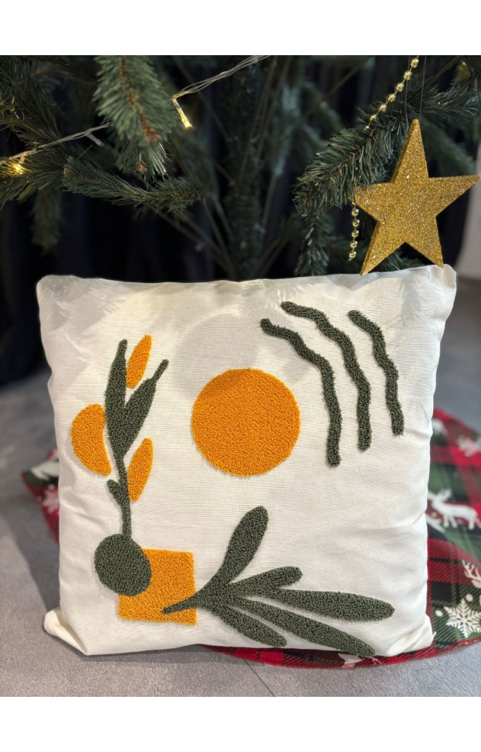 2'li Punch Nakışlı 45x45 cm Kırlent Kılıfı 14