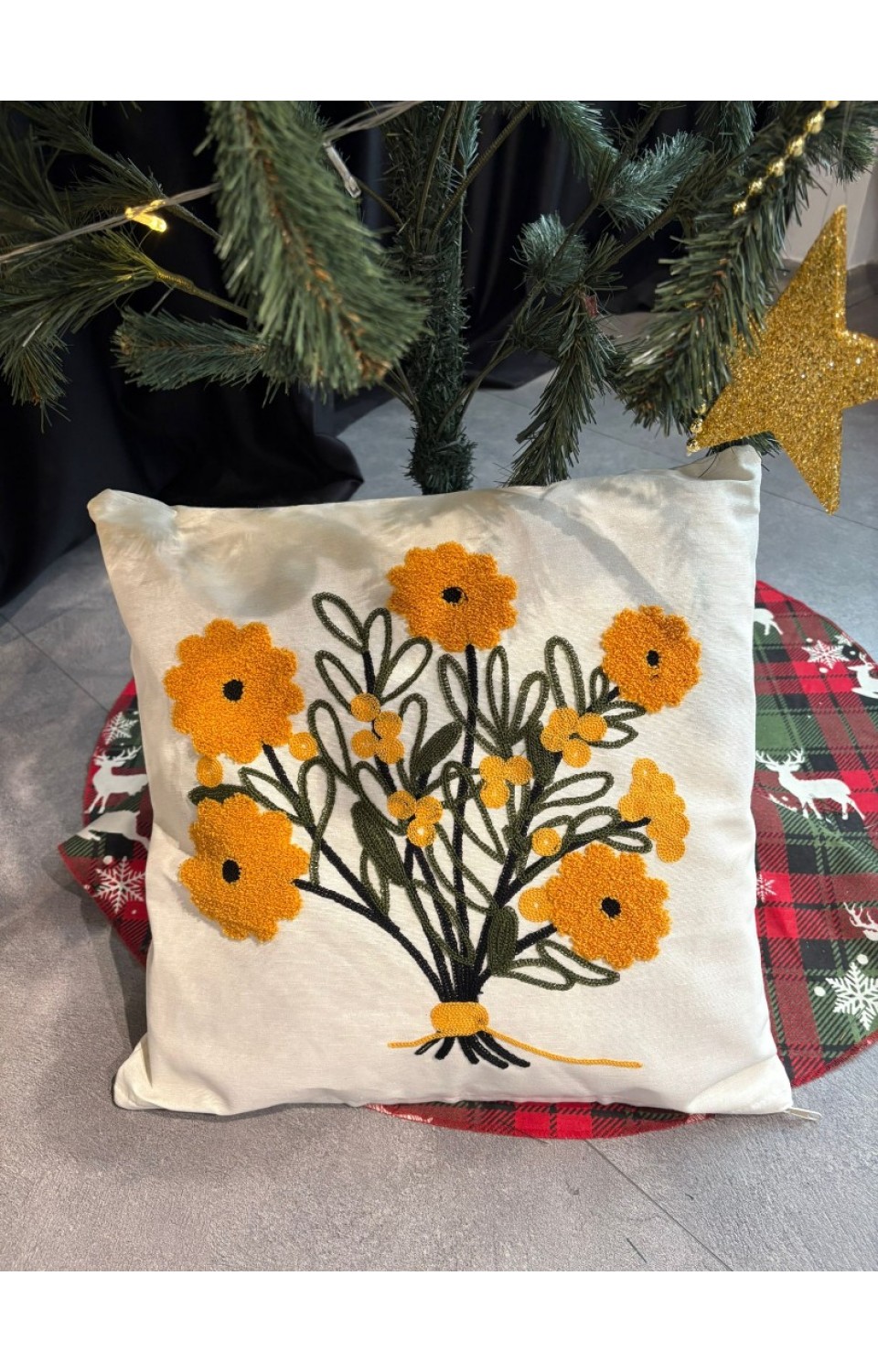 2'li Punch Nakışlı 45x45 cm Kırlent Kılıfı 15