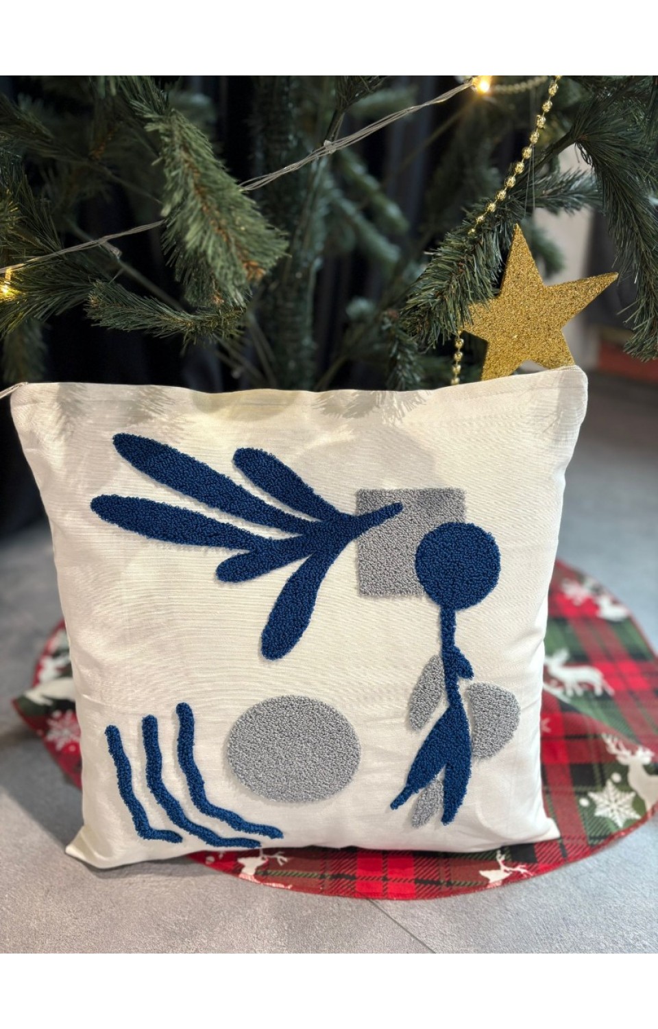 2'li Punch Nakışlı 45x45 cm Kırlent Kılıfı 16