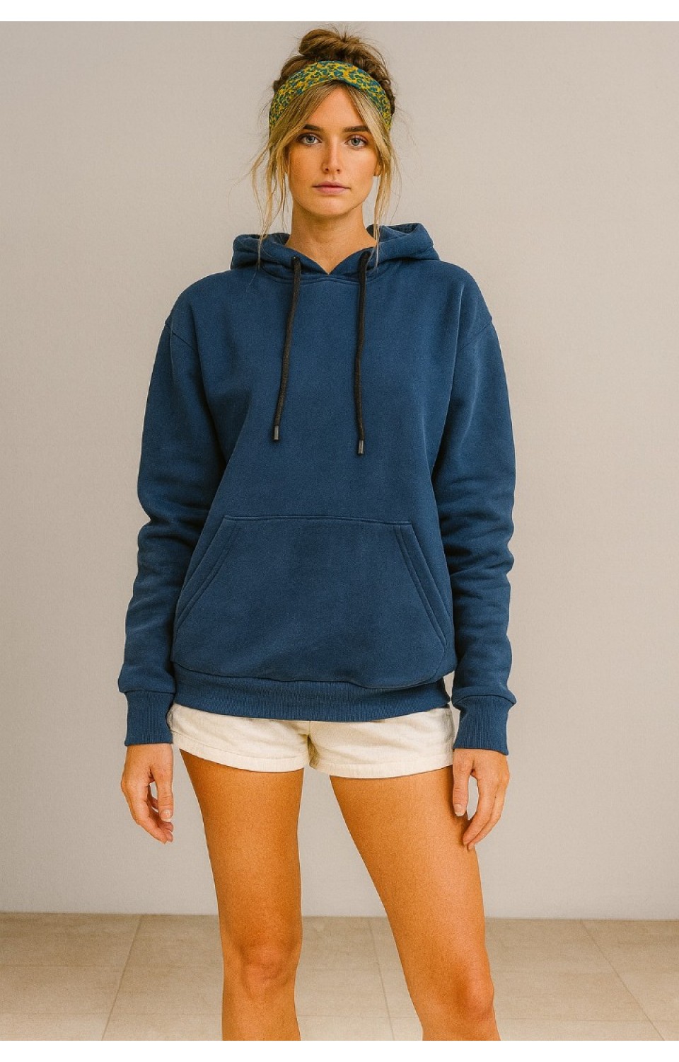 Kapüşonlu Cepli 3 İplik Yüksek Kaliteli Unisex Kadın Erkek Lacivert Sweatshirt