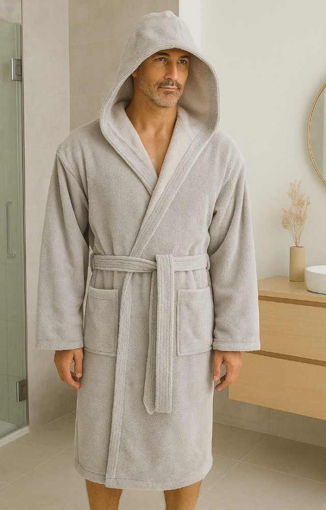 Bambu Penye İplik Yumuşak Dokulu Su Emiciliği Yüksek Unisex Kadın Erkek Bornoz