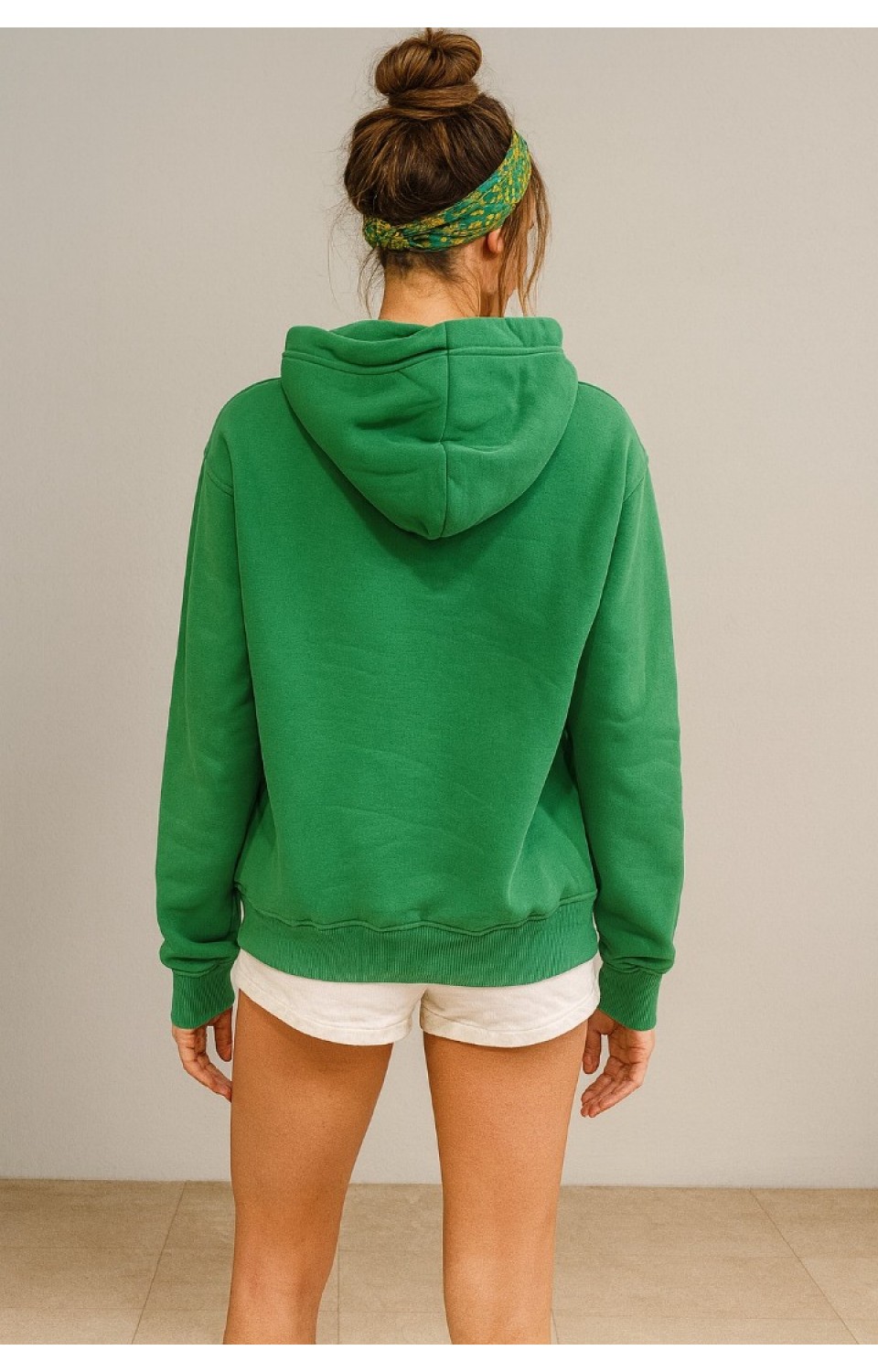Kapüşonlu Cepli 3 İplik Yüksek Kaliteli Unisex Kadın Erkek Yeşil Sweatshirt 
