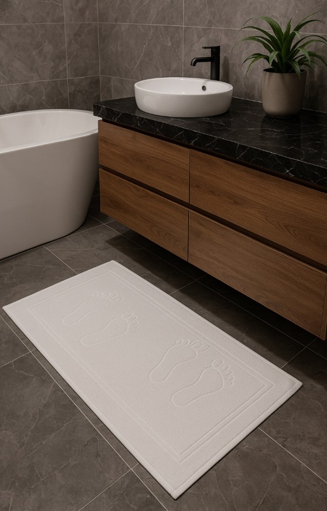 %100 Doğal Pamuk 2 Adet 50X80 Beyaz Banyo Ayak Havlusu