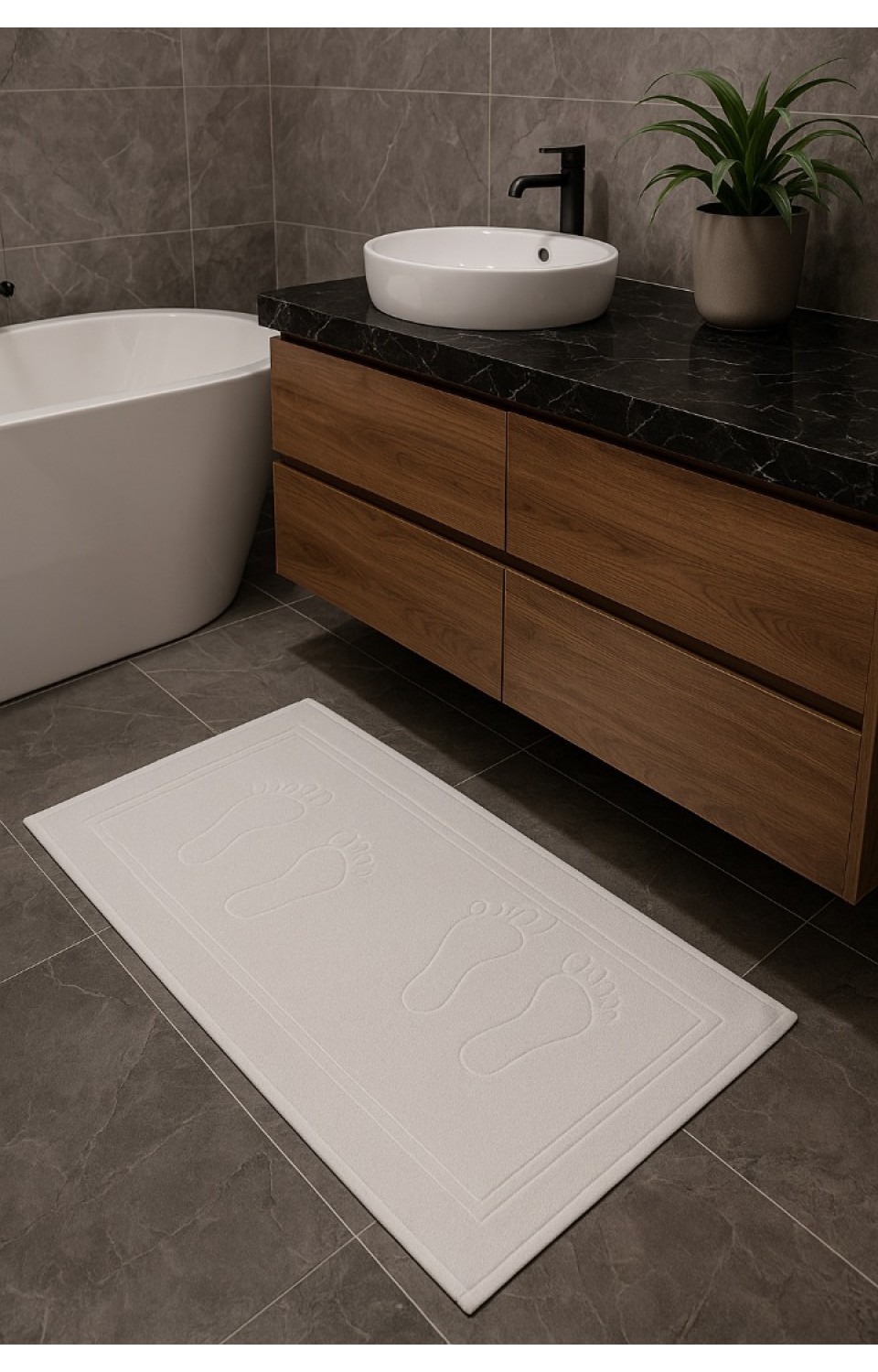 %100 Doğal Pamuk 2 Adet 50X80 Beyaz Banyo Ayak Havlusu