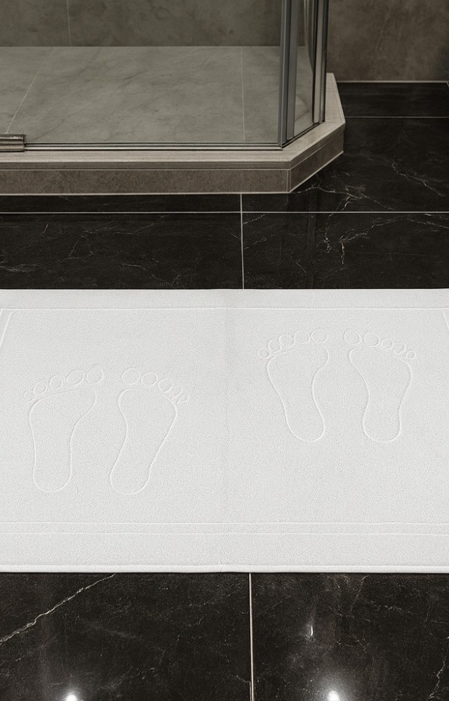 %100 Doğal Pamuk 2 Adet 50X80 Beyaz Banyo Ayak Havlusu