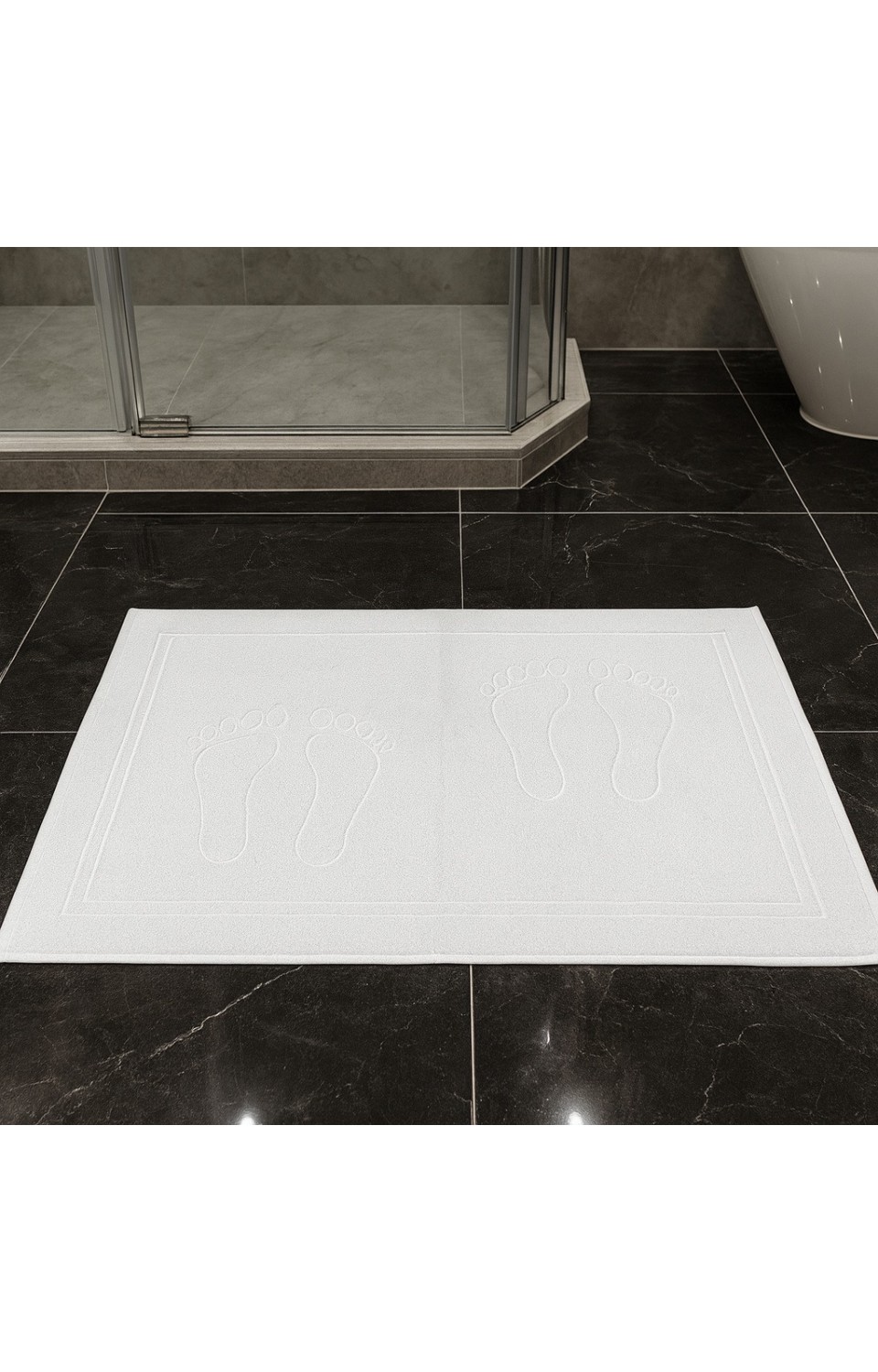 %100 Doğal Pamuk 2 Adet 50X80 Beyaz Banyo Ayak Havlusu