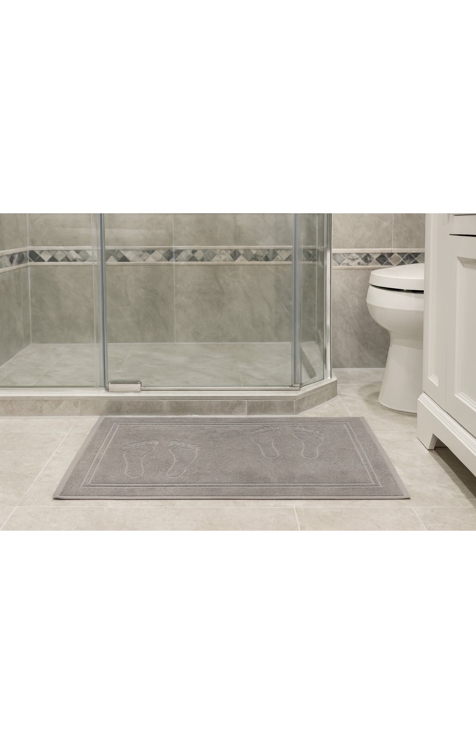 %100 Doğal Pamuk 2 Adet 50X80 Gri Banyo Ayak Havlusu