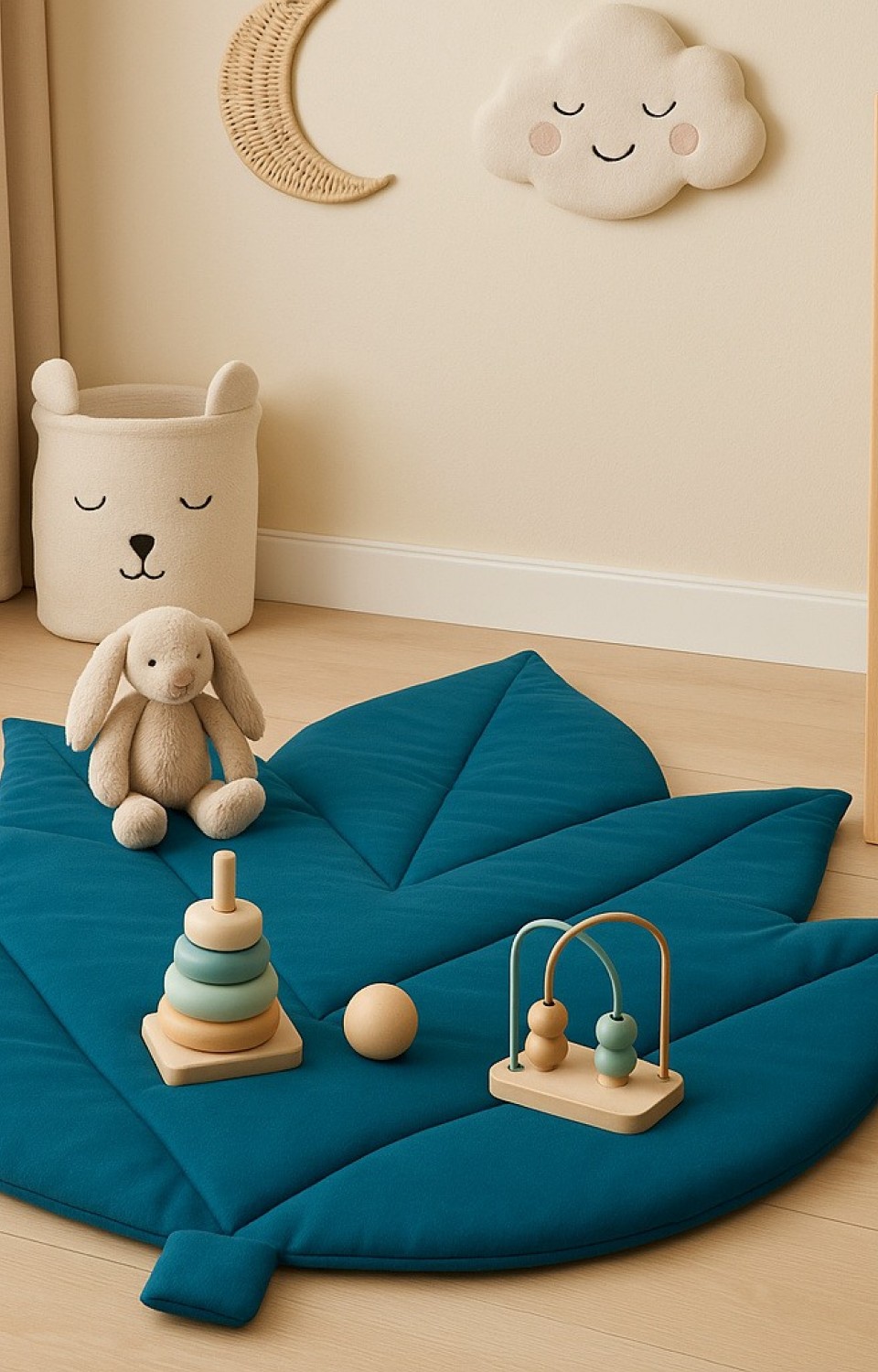 Elyaf Dolgulu %100 Pamuk Çok Amaçlı 70 En 90 Boy Bebek Alt Açma ve Oyun Minderi 