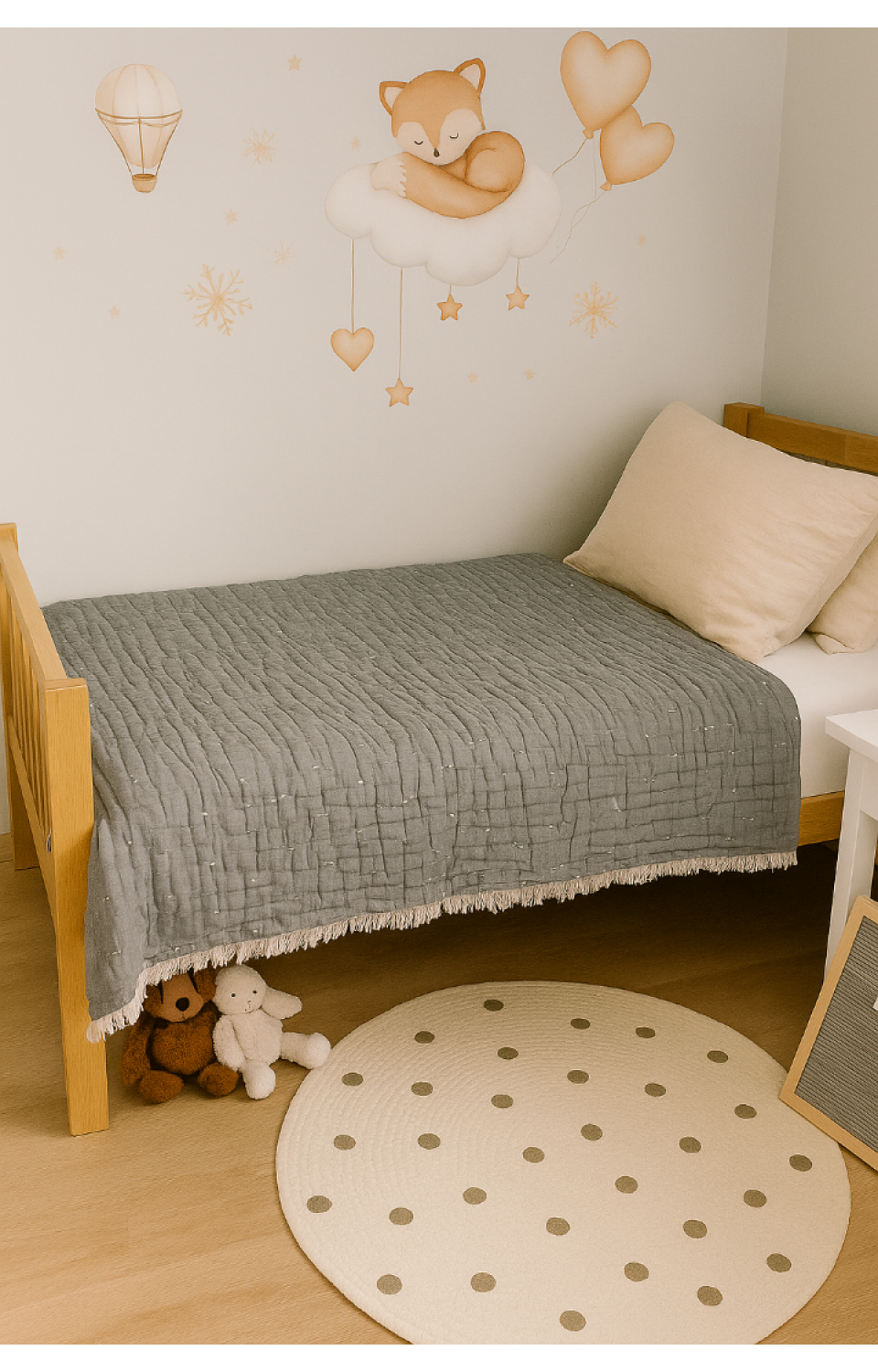 Müslin 6 Katlı İçi Silikon Dolgulu Çift Taraflı 100 X 120 cm Gri Bebek Çocuk Battaniyesi Müslin 6 Katlı İçi Silikon Dolgulu Çift Taraflı 100 X 120 cm Gri Bebek Çocuk Battaniyesi