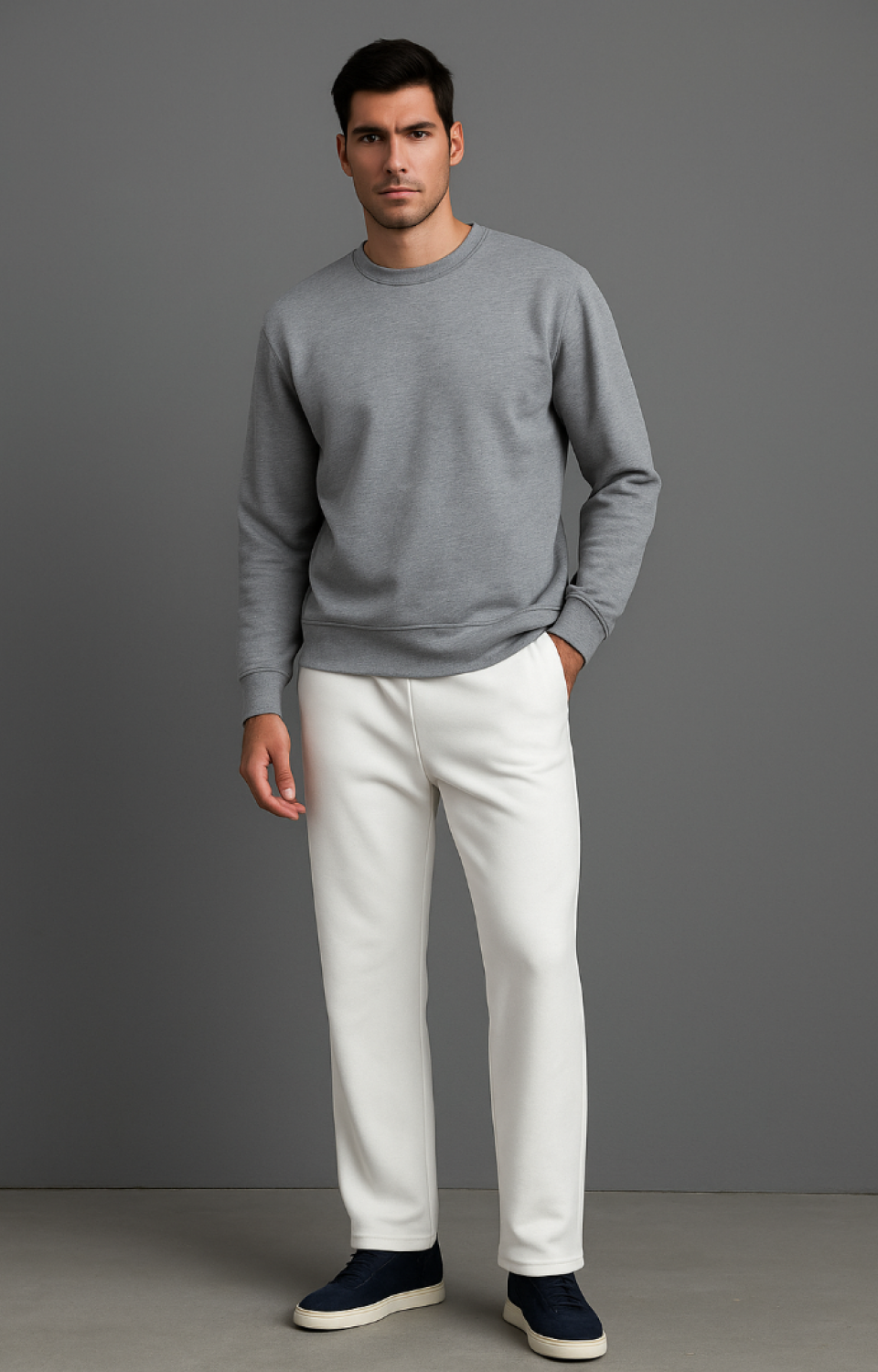 Düz Paça Cepli 3 İplik Erkek Eşofman Altı