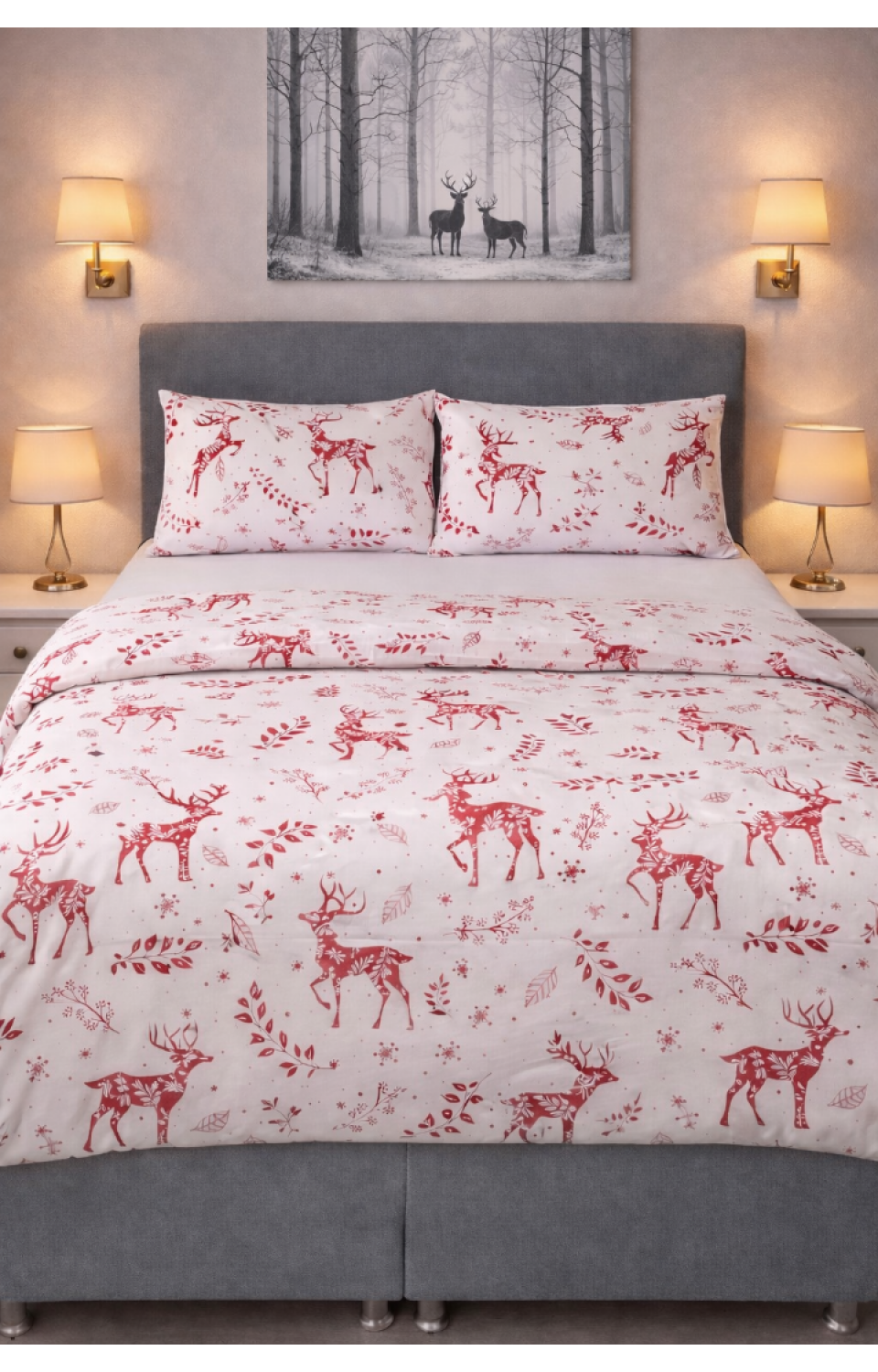 Çift Kişilik Pamuklu 7 Parça Kutulu Nevresim Takımı Beyaz