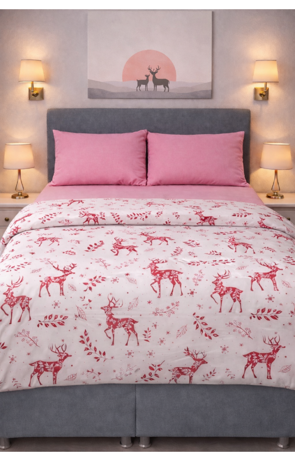 Çift Kişilik Pamuklu 7 Parça Kutulu Nevresim Takımı Beyaz