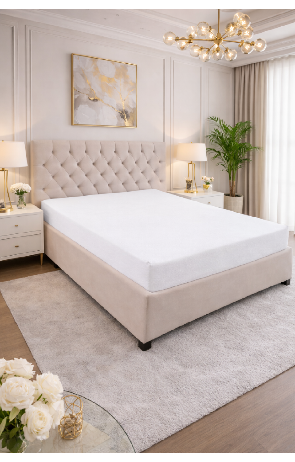 Çift Kişilik Lastikli Penye Çarşaf Beyaz