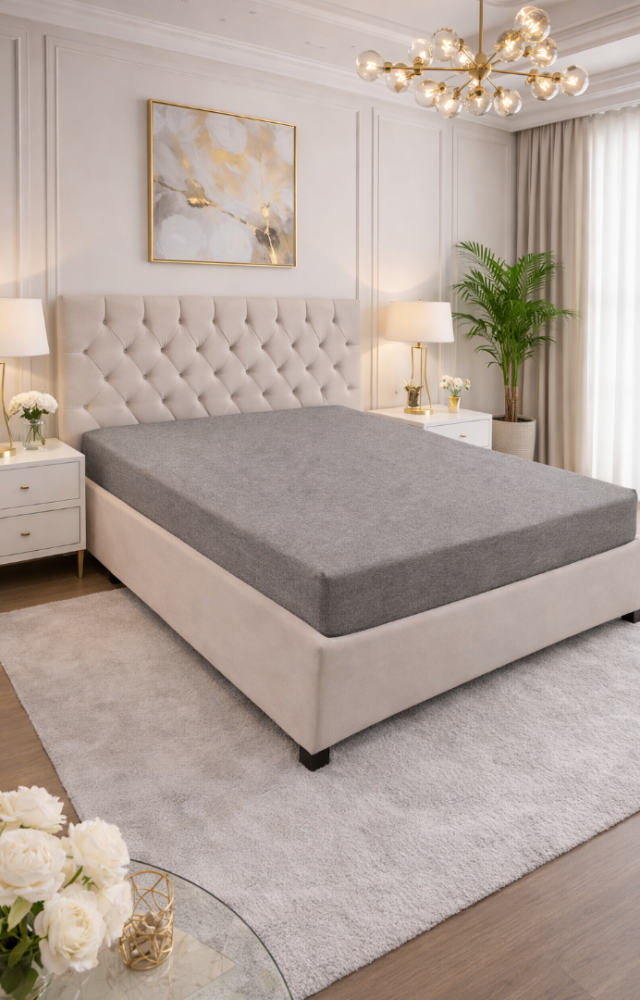 Çift Kişilik Lastikli Penye Çarşaf Gri