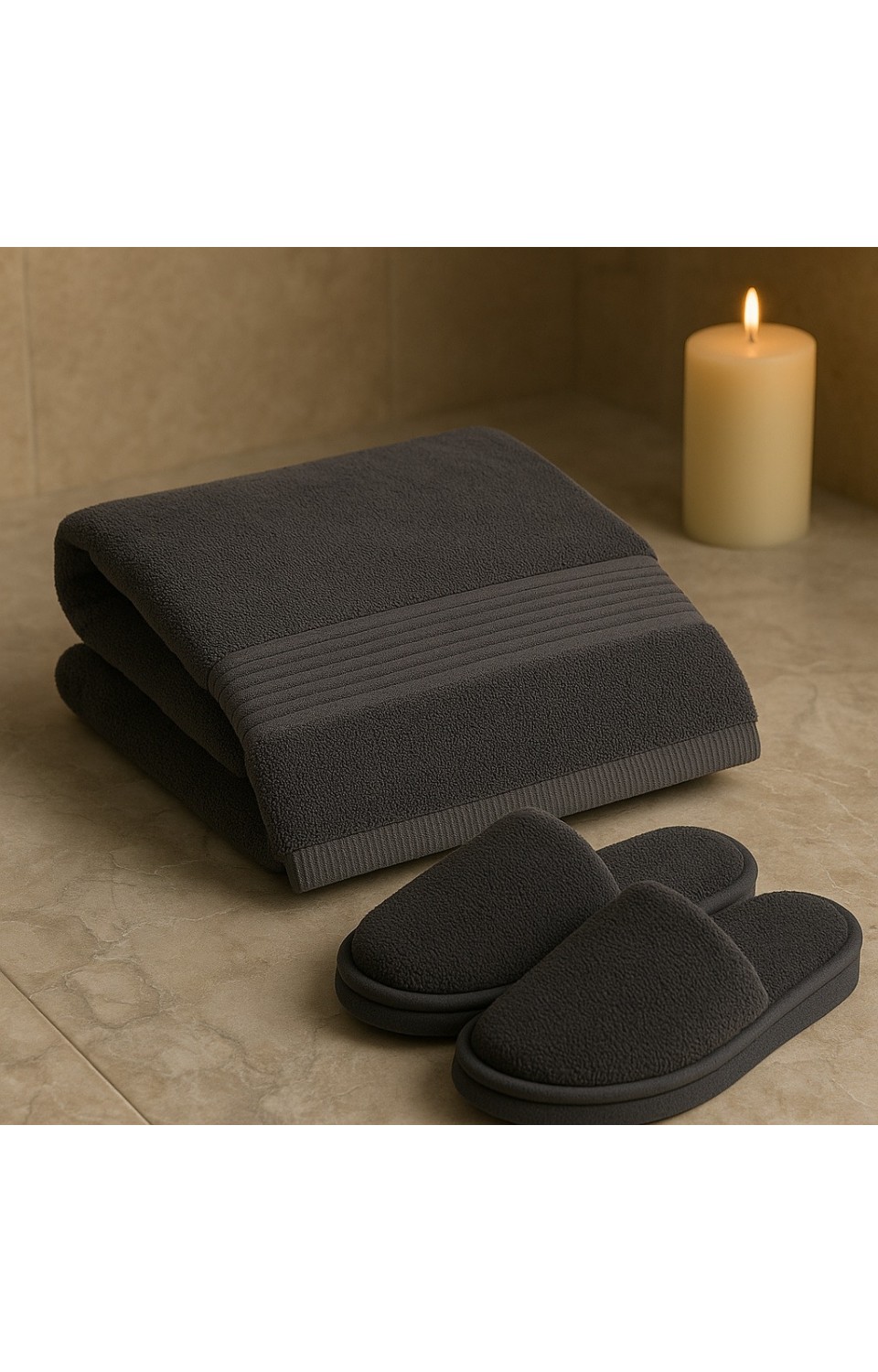 %100 Pamuk 70x140 cm Banyo Havlusu (Kaymaz Havlu Banyo Terliği Hediye)