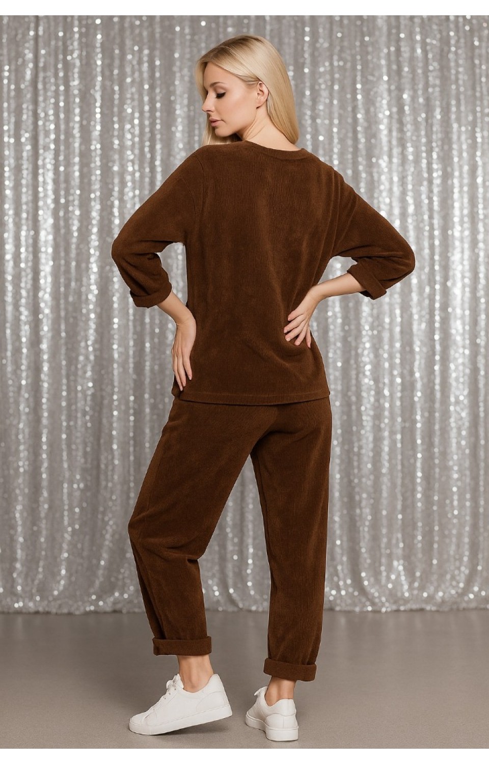 Kadife Kadın Alt Üst Takım Kahverengi