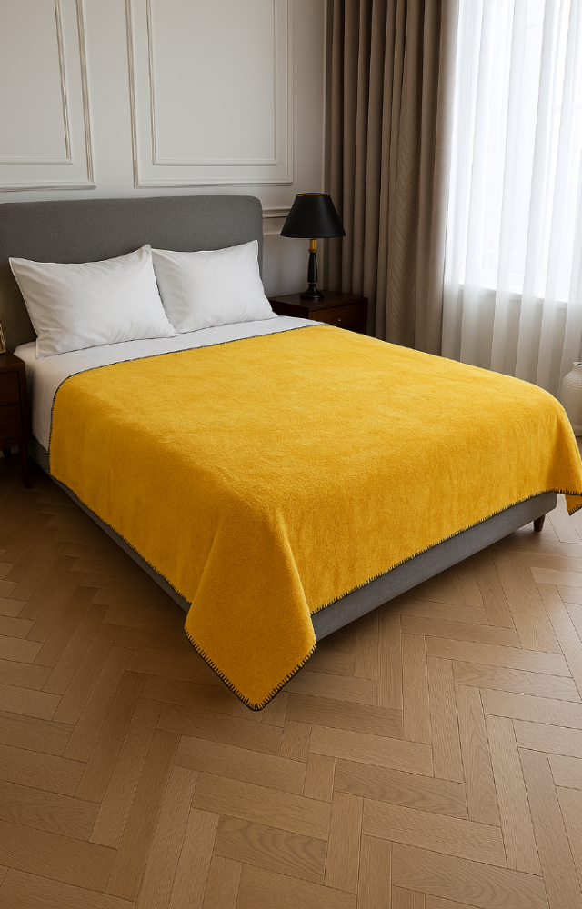 Çift Kişilik Welsoft 200 x 220 Koyu Sarı Battaniye