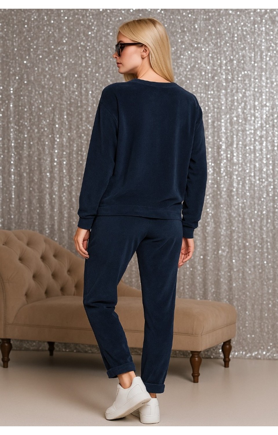 Kadife Kadın Alt Üst Takım Lacivert