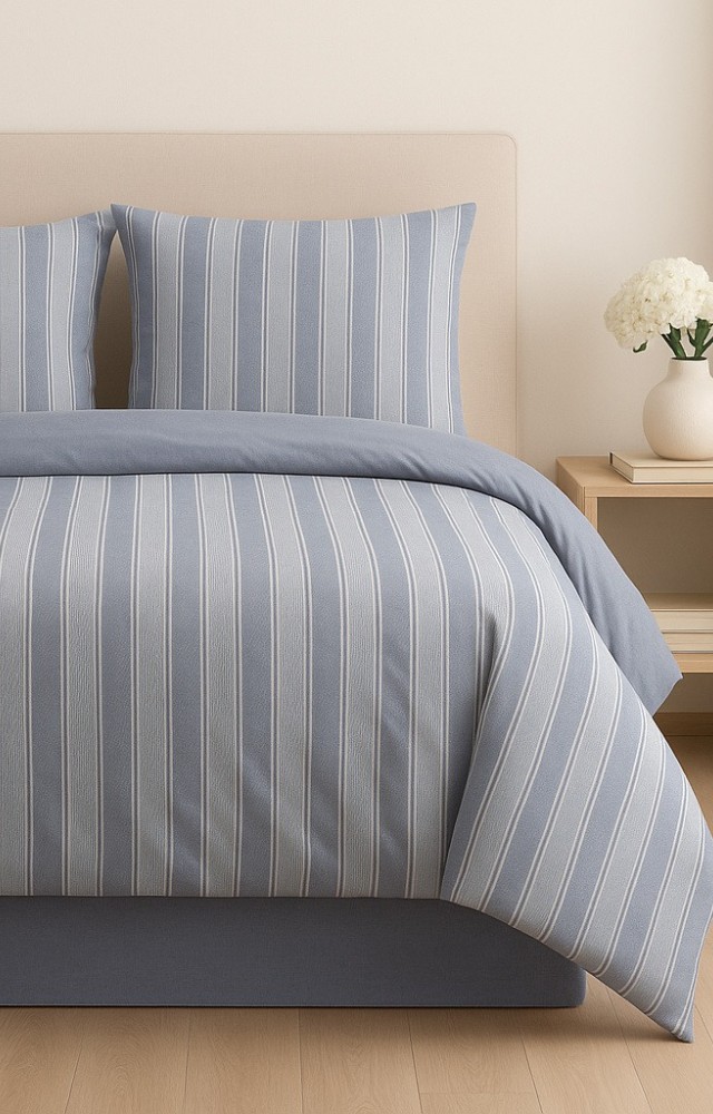 %60 Pamuk %40 Polycotton Nevresim 200x220 Çarşaf 240x260 Yastık Kılıfı 2 Adet 50x70 Mavi Nevresim Takımı