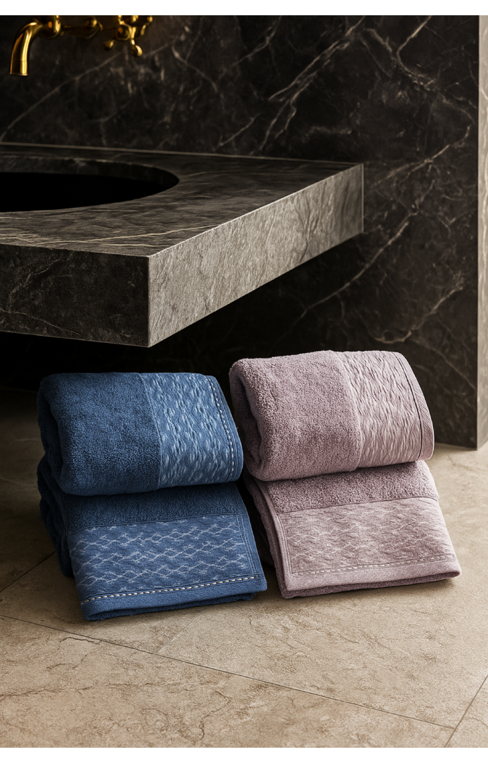 Yüksek Su Emici Microcotton İplik 2 Adet 50x90 2 Adet 70x140 2 Takım Banyo Havlusu3