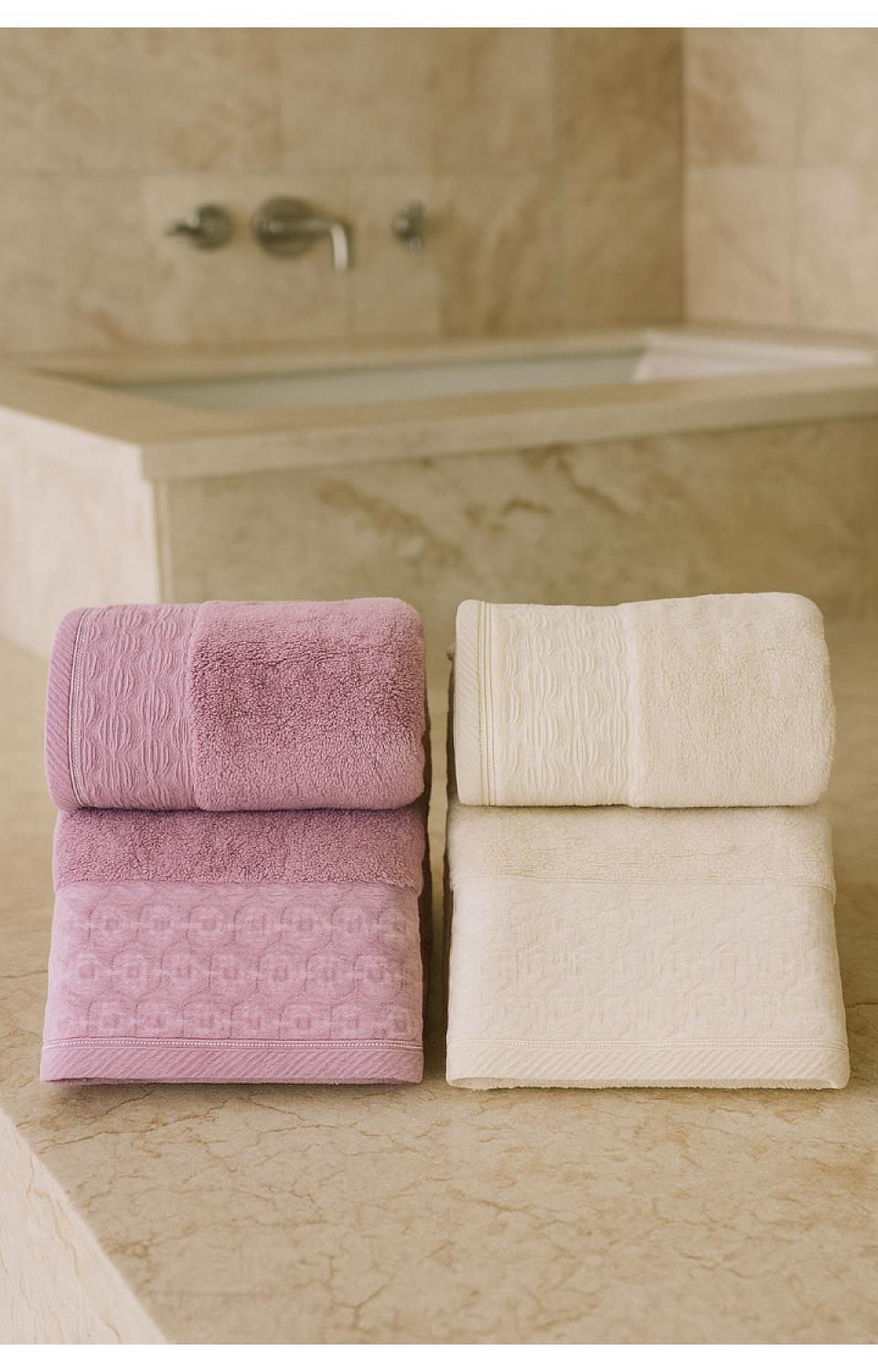 Yüksek Su Emici Microcotton İplik 2 Adet 50x90 2 Adet 70x140 2 Takım Banyo Havlusu