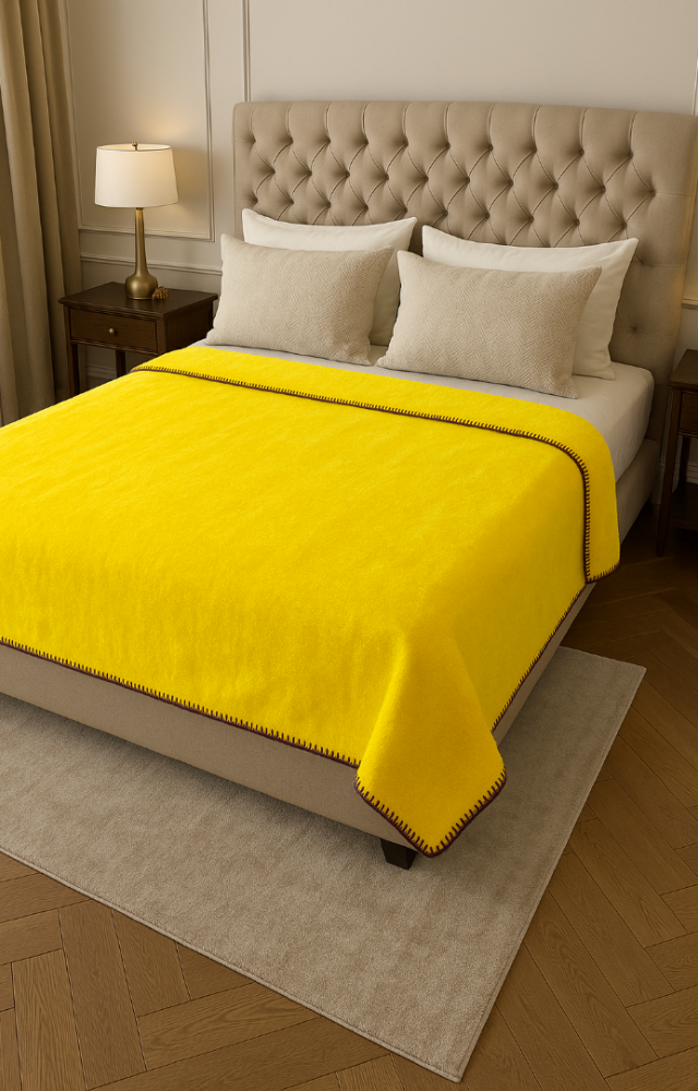 Çift Kişilik Welsoft 200 x 220 Sarı Battaniye