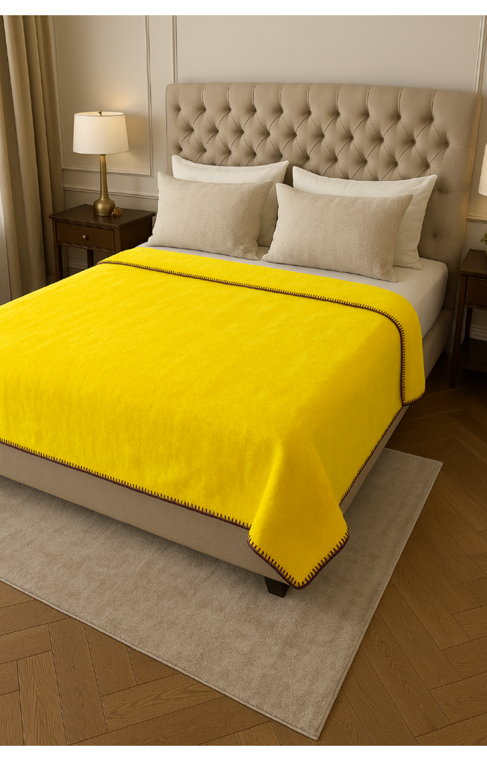 Çift Kişilik Welsoft 200 x 220 Sarı Battaniye