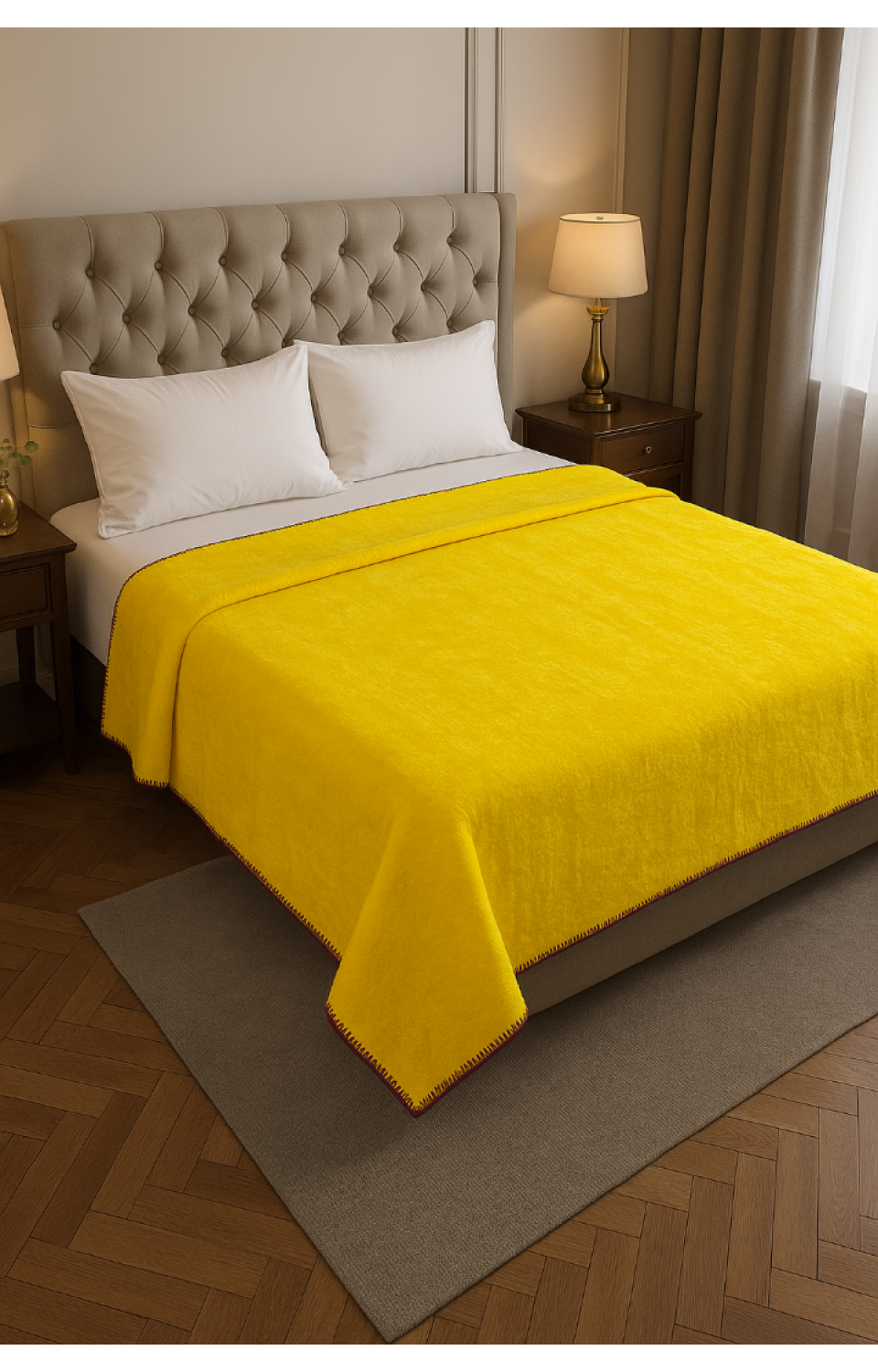 Çift Kişilik Welsoft 200 x 220 Sarı Battaniye