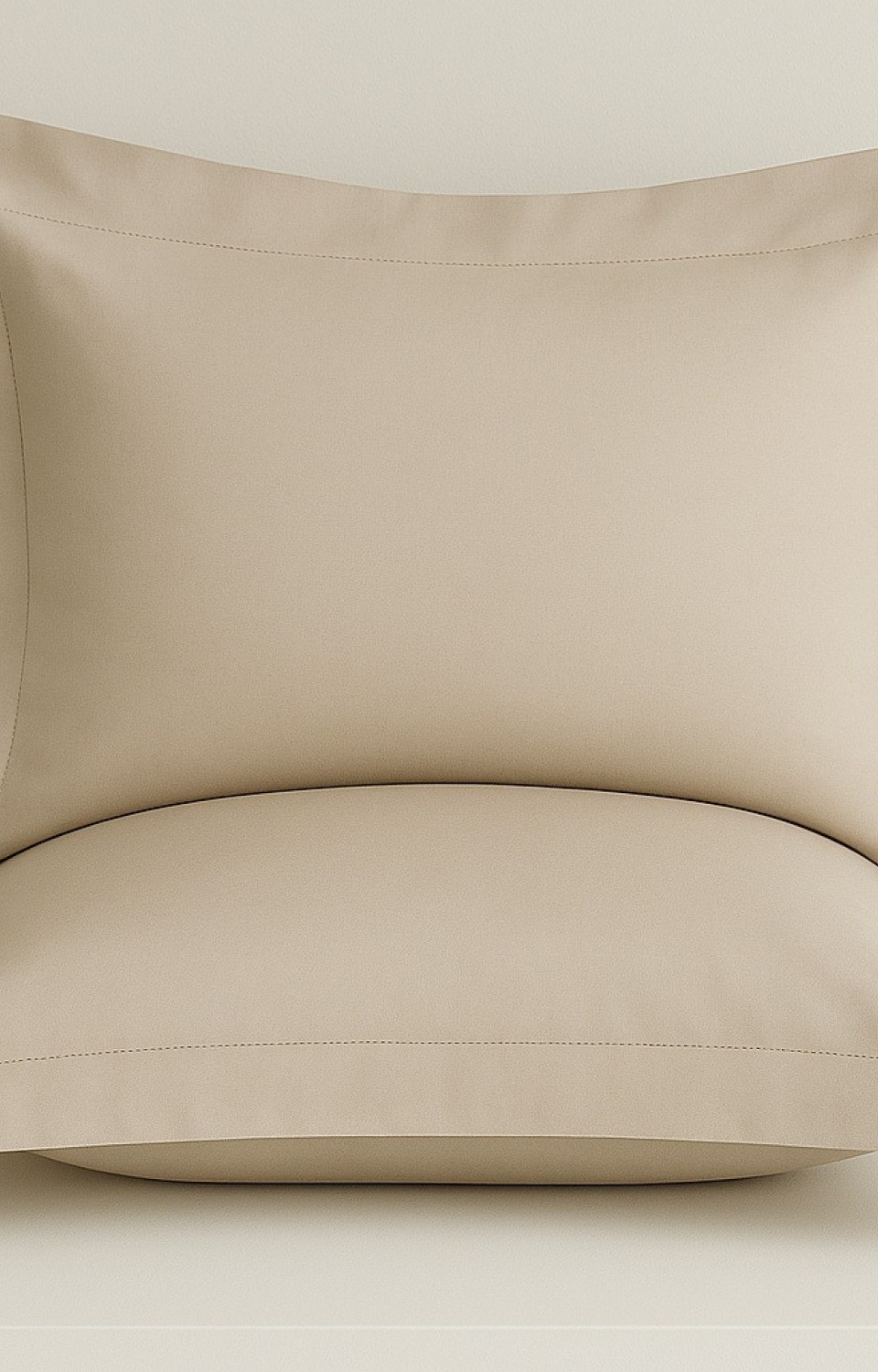 2 Adet 50x70 cm Oxford Pamuk Saten Yastık Kılıfı Bej