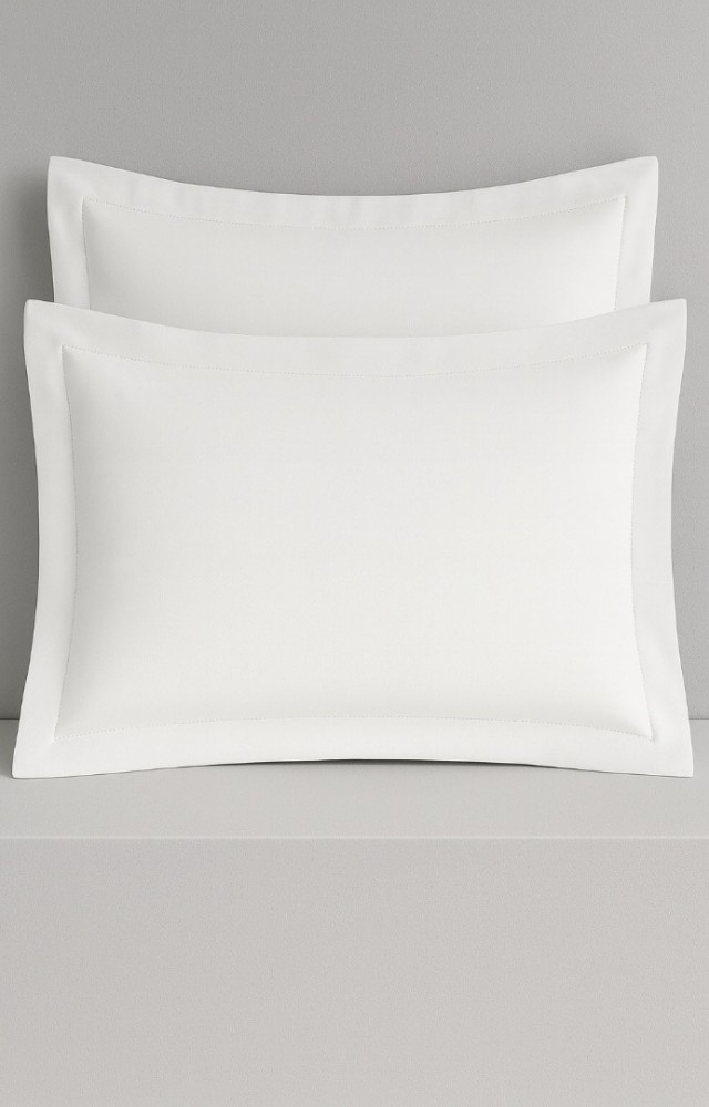 2 Adet 50x70 cm Oxford Pamuk Saten Yastık Kılıfı Beyaz