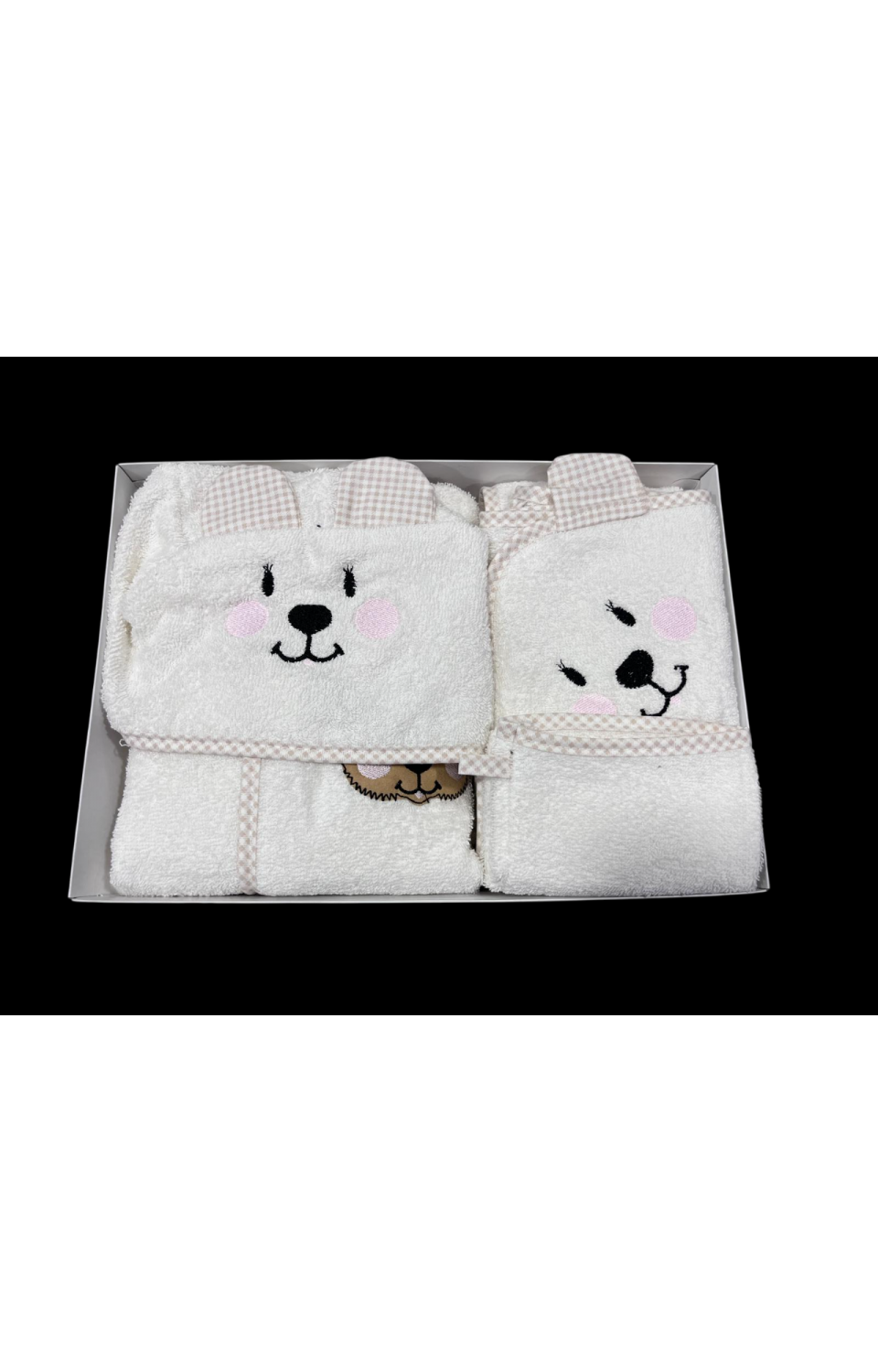 %100 Pamuk Desenli 3'lü (Bornoz-Havlu-Kese) Beyaz Bebek Çocuk Seti %100 Pamuk Desenli 3'lü (Bornoz-Havlu-Kese) Beyaz Bebek Çocuk Seti