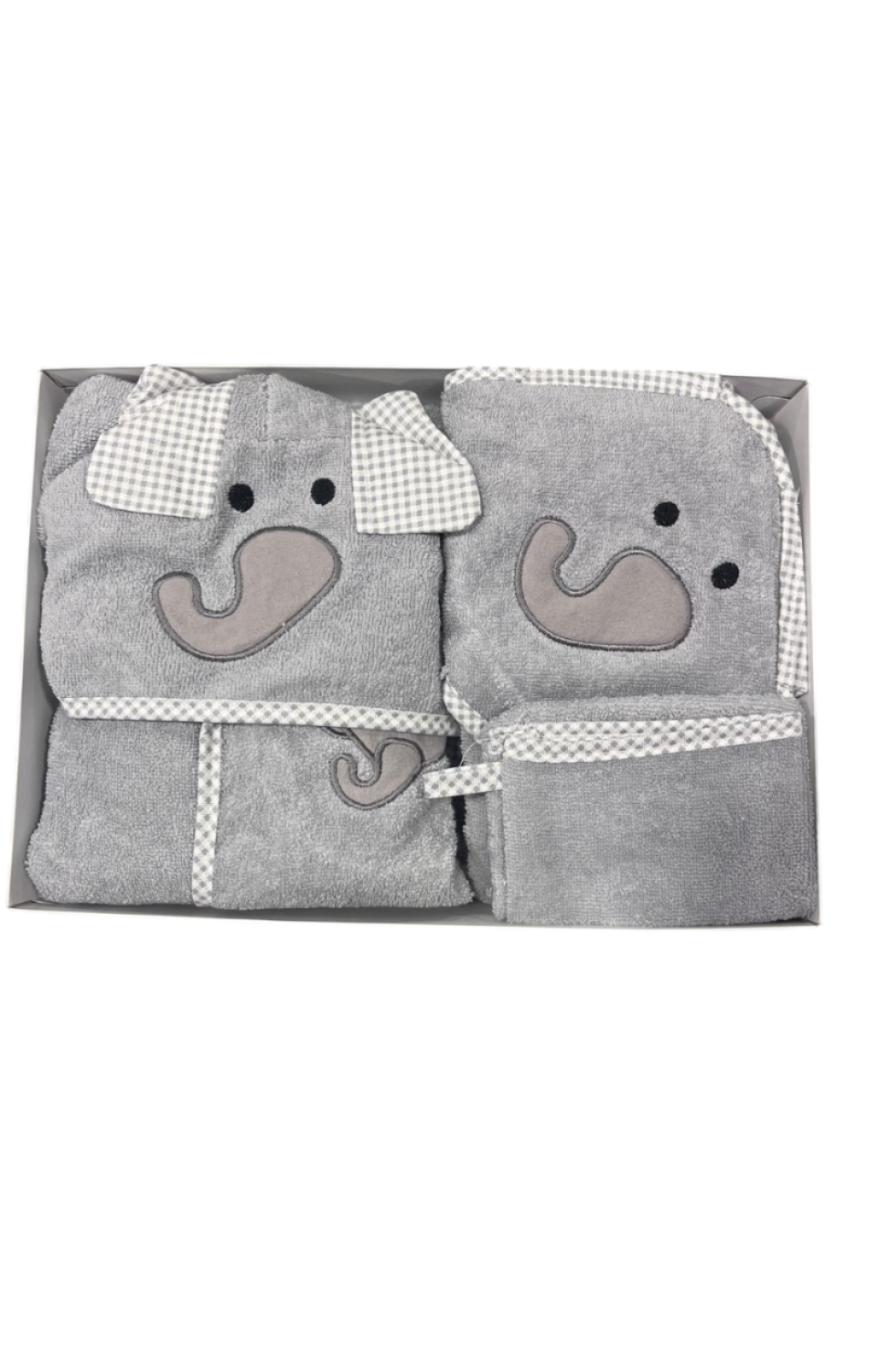 %100 Pamuk Desenli 3'lü (Bornoz-Havlu-Kese) Gri Bebek Çocuk Seti %100 Pamuk Desenli 3'lü (Bornoz-Havlu-Kese) Gri Bebek Çocuk Seti