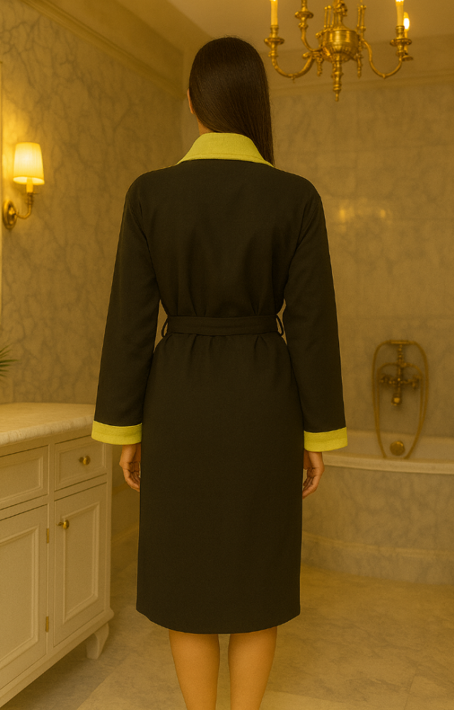 Şal Yaka Cepli İnce Pike Kumaş Unisex Kadın Erkek Sabahlık Bornoz 