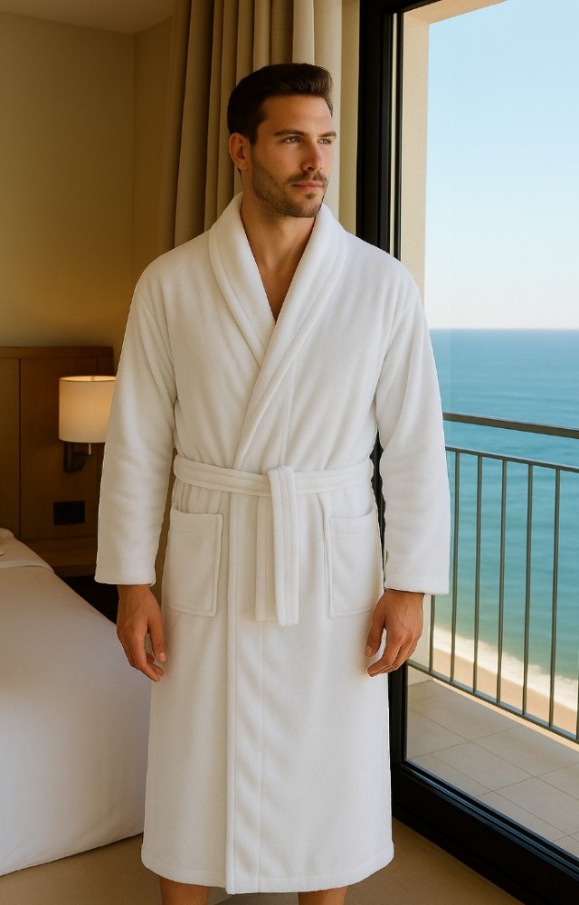 Dokulu Özel Bambu Penye İplik  Unisex Bornoz Mükemmel Kalite Uzun Yıllar Yumuşak Kalır Suyu Çabuk Emer