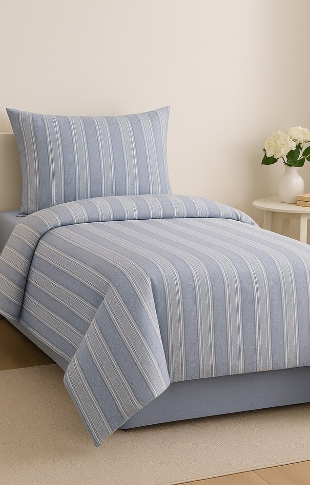 %60 Pamuk %40 Polycotton Nevresim 160x220 Çarşaf 160x240 Yastık Kılıfı 1 Adet 50x70 Mavi Nevresim Takımı