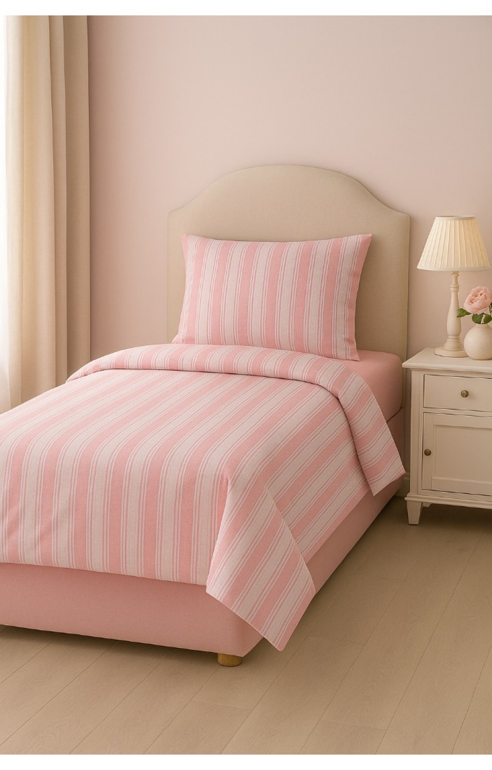 %60 Pamuk %40 Polycotton Nevresim 160x220 Çarşaf 160x240 Yastık Kılıfı 1 Adet 50x70 Pembe Nevresim Takımı