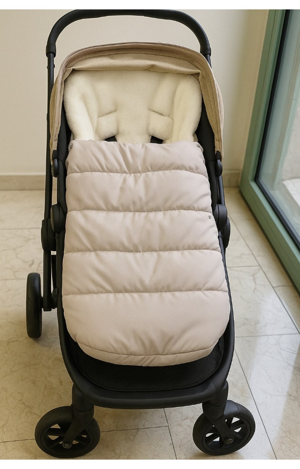 Peluş Astarlı Silikon Dolgulu Sıvı Geçirmez Kumaş Çocuk Araba Tulumu