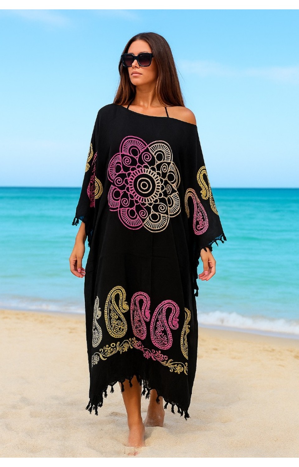 Desen Baskılı Pamuk Kadın Pareo 3