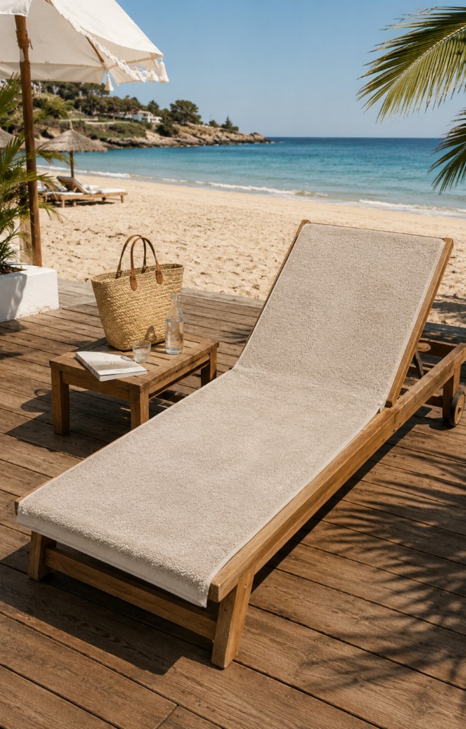Premium Kalite 70x180 cm 800 gr Doğal Pamuk İpliğinden Şezlong & Sauna Havlusu
