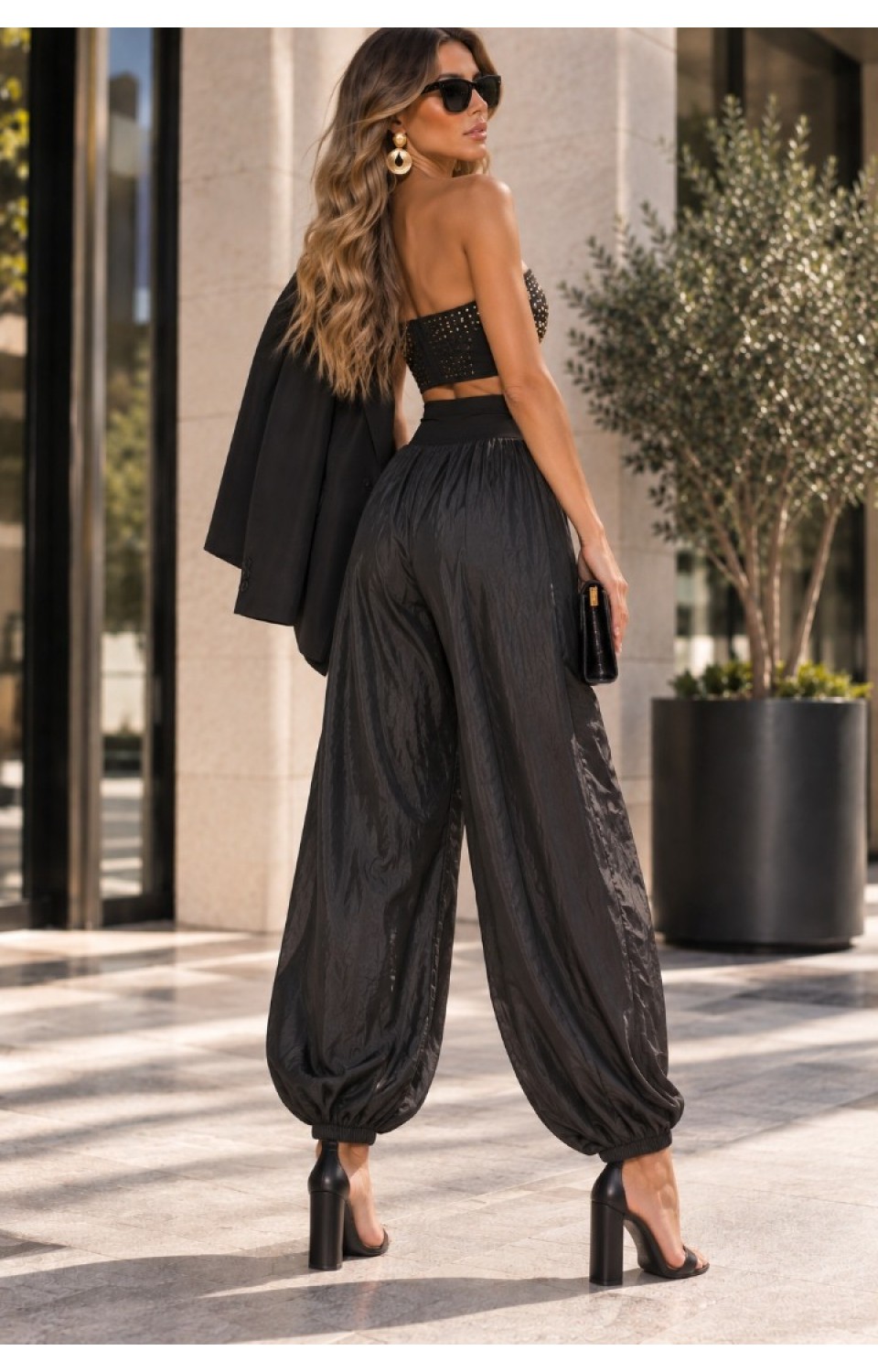 Kadın Viscon Şalvar Pantalon Siyah