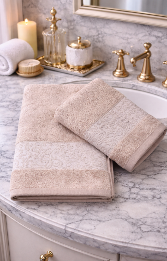 %70 Bambu %30 Pamuk İpinden 1 Adet 50x90cm 1 Adet 70x140cm Kadın Erkek Banyo Havlusu Açık Kahve