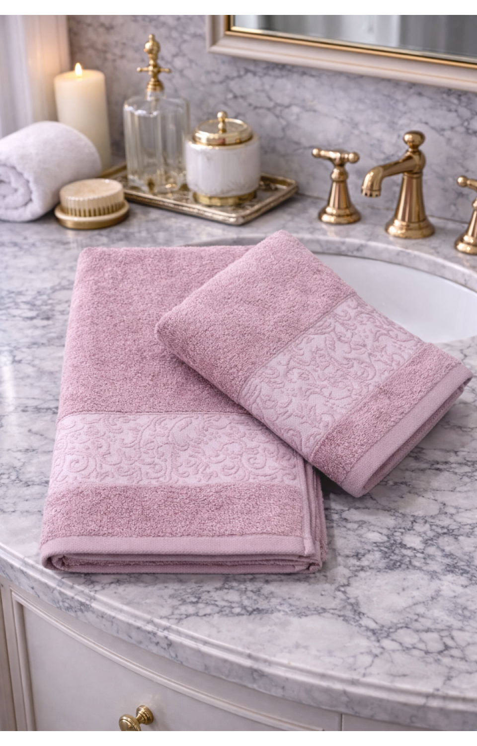 %70 Bambu %30 Pamuk İpinden 1 Adet 50x90cm 1 Adet 70x140cm Kadın Erkek Banyo Havlusu Gül Kurusu