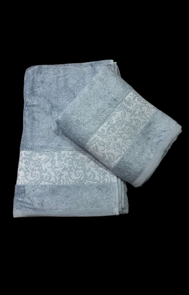 %70 Bambu %30 Pamuk İpinden 1 Adet 50x90cm 1 Adet 70x140cm Kadın Erkek Banyo Havlusu Mavi