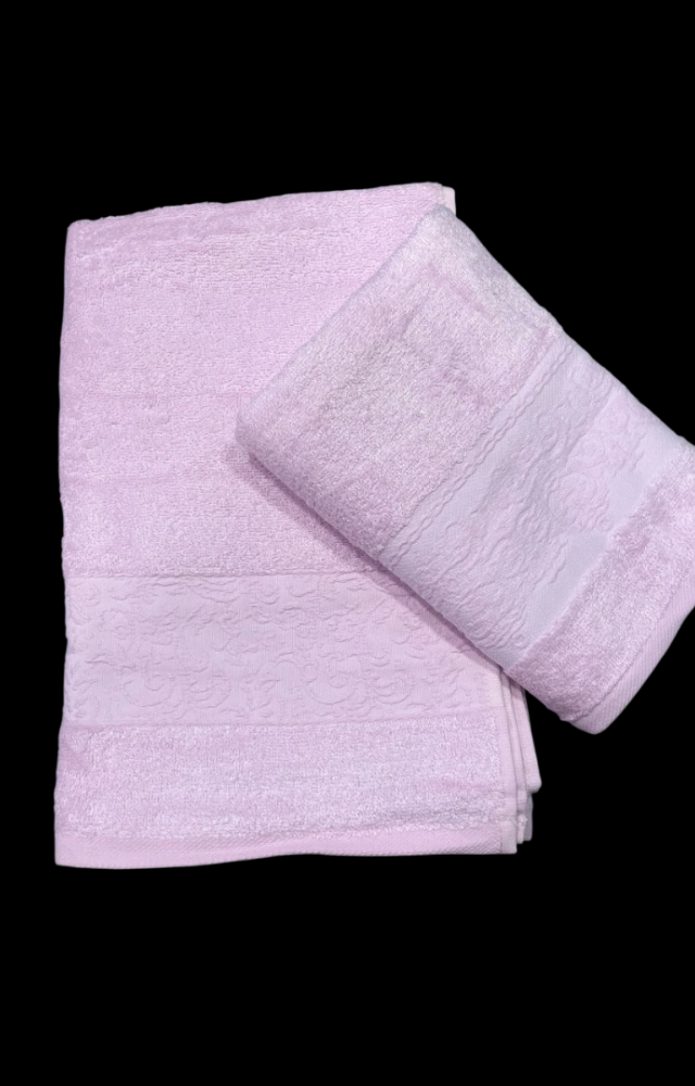 %70 Bambu %30 Pamuk İpinden 1 Adet 50x90cm 1 Adet 70x140cm Kadın Erkek Banyo Havlusu Pembe