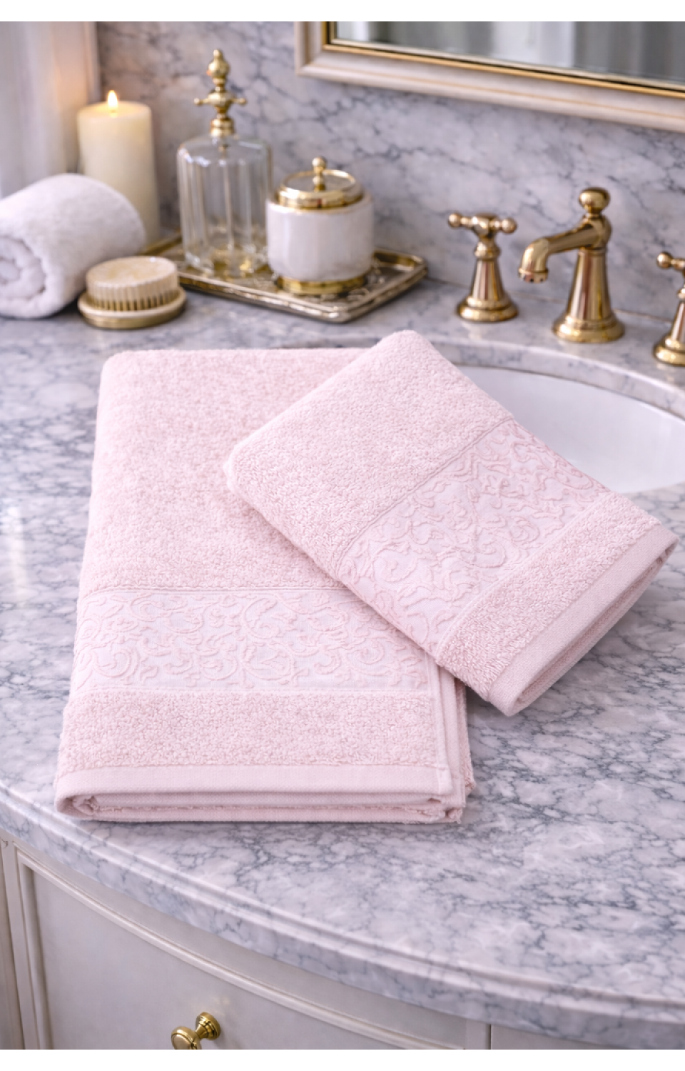 %70 Bambu %30 Pamuk İpinden 1 Adet 50x90cm 1 Adet 70x140cm Kadın Erkek Banyo Havlusu Pudra