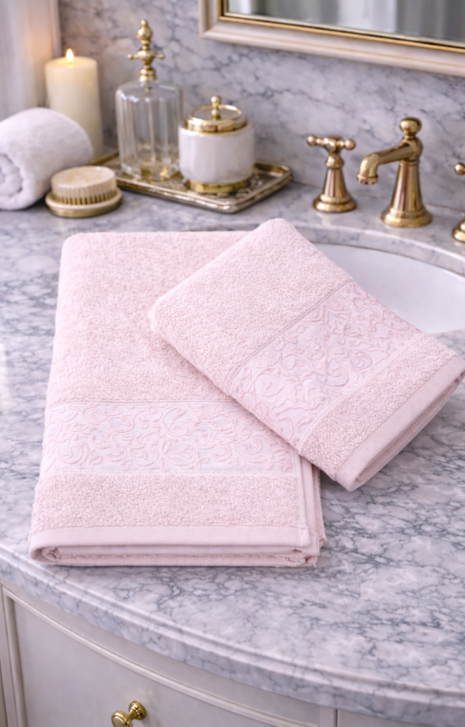 %70 Bambu %30 Pamuk İpinden 1 Adet 50x90cm 1 Adet 70x140cm Kadın Erkek Banyo Havlusu Pudra