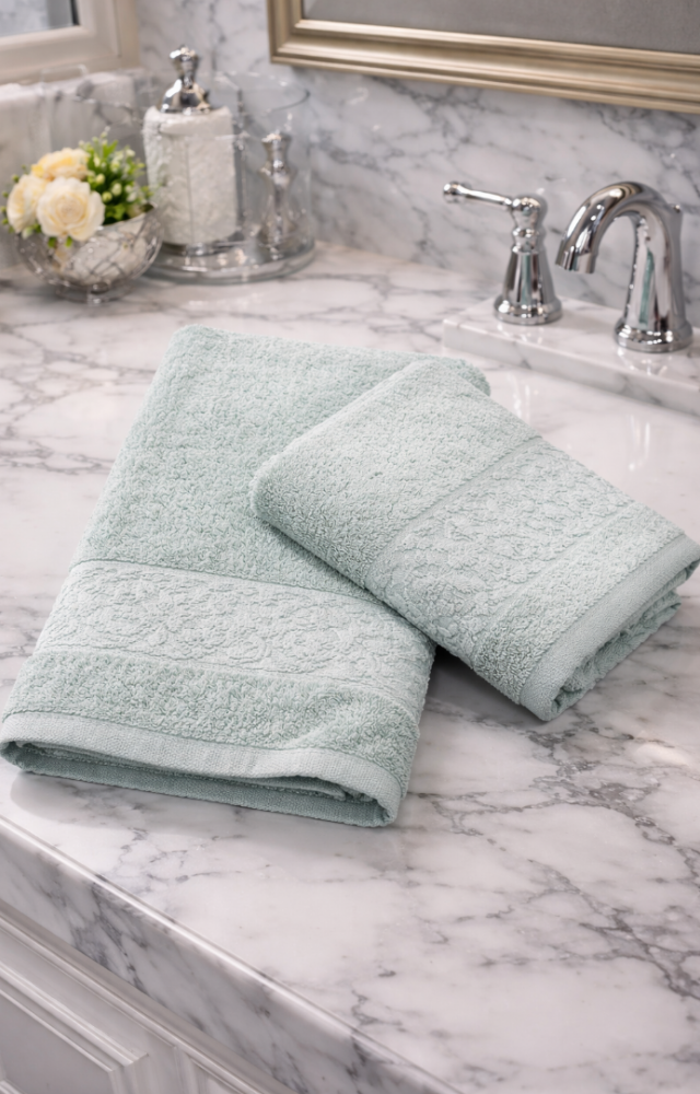 %70 Bambu %30 Pamuk İpinden 1 Adet 50x90cm 1 Adet 70x140cm Kadın Erkek Banyo Havlusu Yeşil